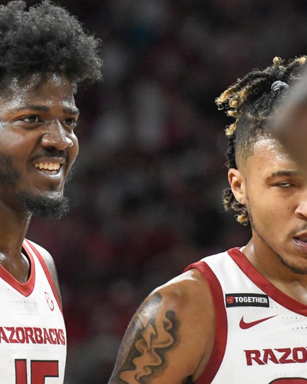 Razorbacks Makhi Mitchell during the game with Old Dominion